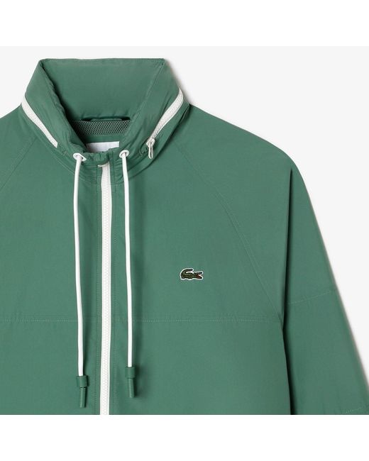 Lacoste Green Detachable Hood Water-Repellent Jacket for men