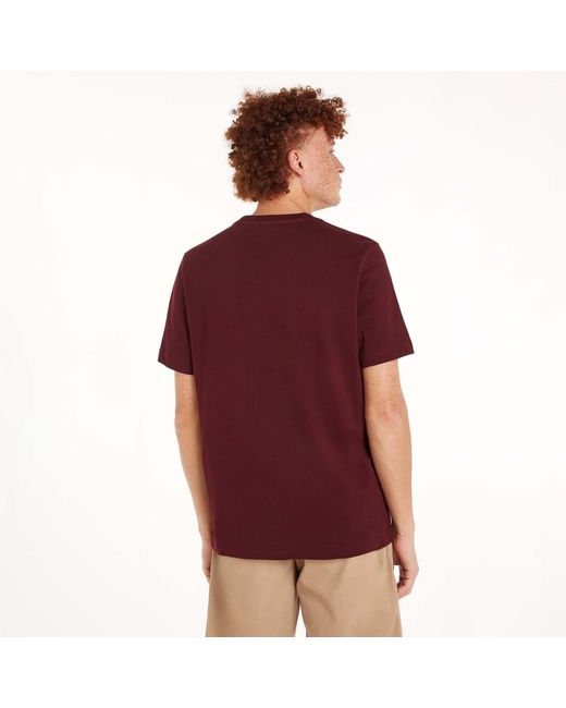 Tommy Hilfiger Red Crest Logo Embroidery T-Shirt for men
