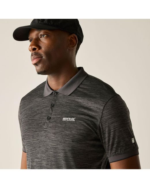 Regatta Black Remex Ii Quick-Drying Polo Shirts for men