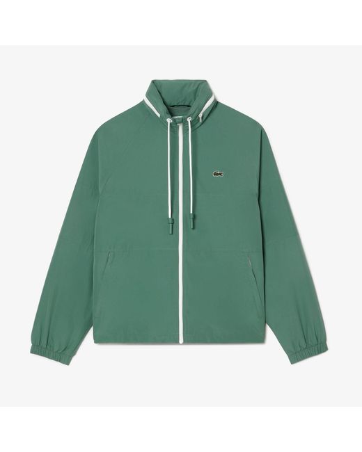 Lacoste Green Detachable Hood Water-Repellent Jacket for men