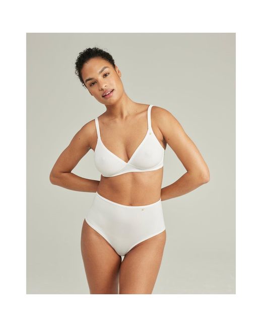 Nudea White The Easy Does It Bralette Second Skin Stretch