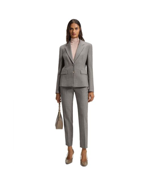 Boss Gray Jia11 Slim-Fit Wool Blend Blazer