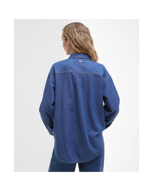 Barbour Blue Woodrow Long Sleeve Tailored Fit Denim Shirt