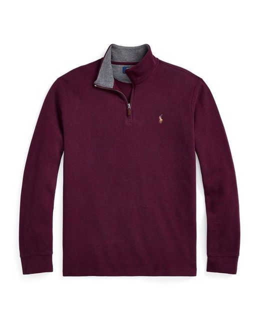 Polo Ralph Lauren Purple Estate Fleece Quarter Zip Sweater for men