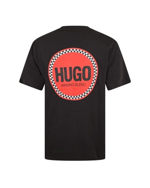 HUGO Black Derdcho Short Sleeve T-Shirt for men