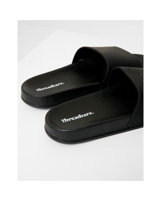 Threadbare Black Arlo Flat Sandal for men