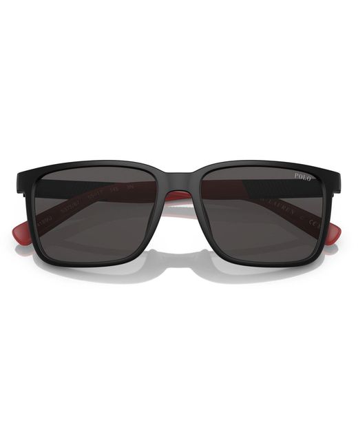 Polo Ralph Lauren Gray Rectangle Sunglasses for men