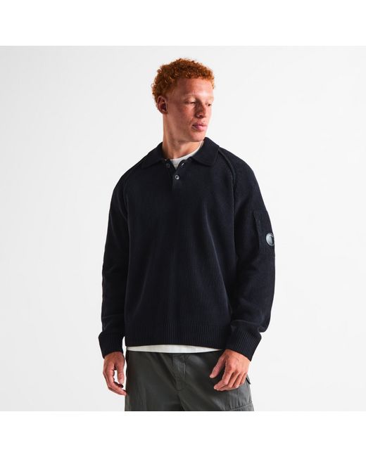 C P Company Blue Cp Chenille Polo Sn64 for men