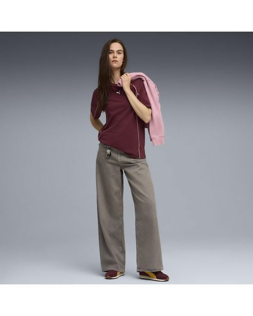 PUMA Purple Sport Relaxed Tee Oversized Fit T-Shirt