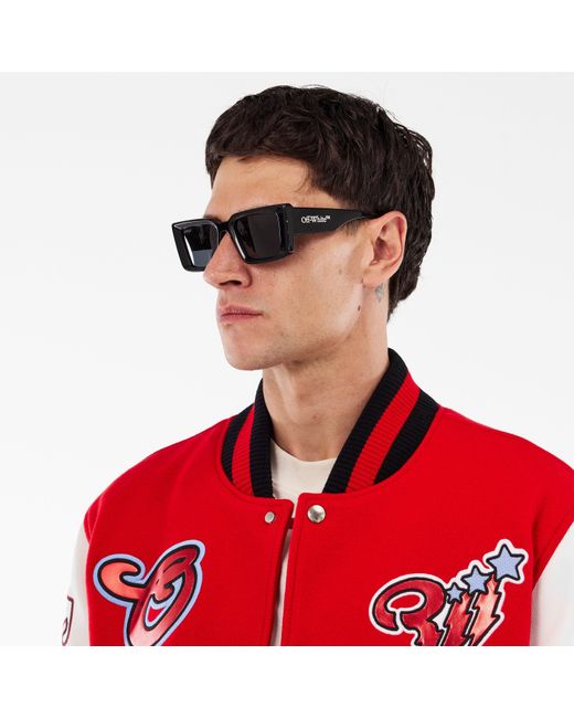 Off-White c/o Virgil Abloh Black Geometric Square Sunglasses