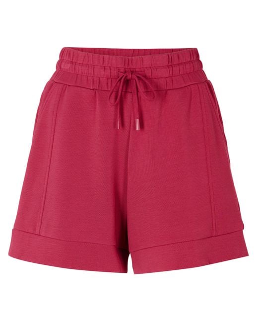 Varley Red Fleece Jogger Shorts