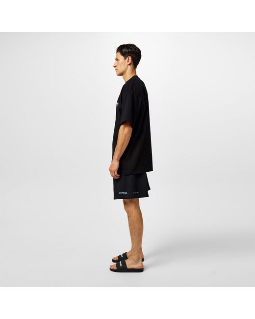 Balenciaga Black Logo Sliders for men