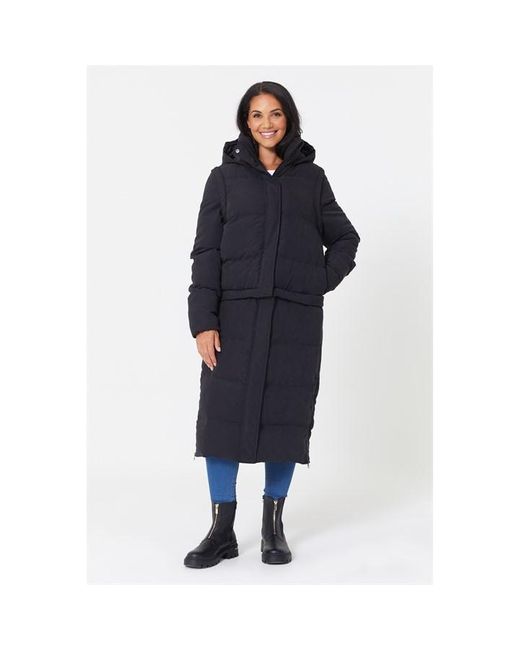 Be You Blue Multiway 4 In 1 Padded Long Line Coat