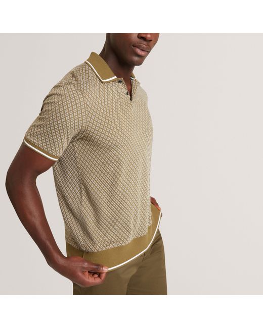 Ted Baker Green Ss Geo Polo for men