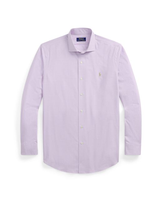 Polo Ralph Lauren Purple Poplin Check Long-Sleeve Patterned Shirt for men