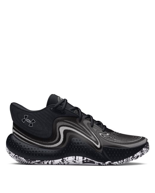 Under Armour Black Spawn 6 Mid Basketball Shoes Distant Mod