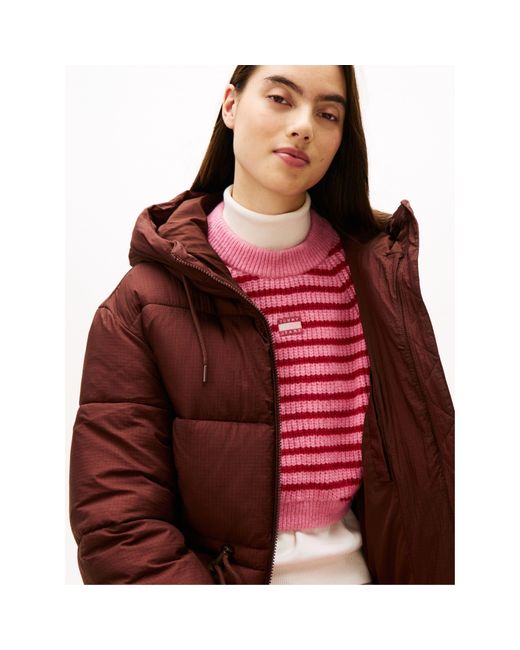 Tommy Hilfiger Purple Short Padded Puffer Jacket