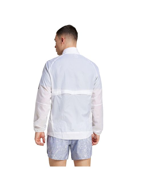Adidas White Otr 3S Performance Running Jacket for men