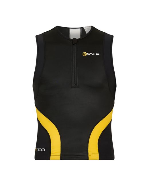 Skins Black Tri400 Zip Sless for men