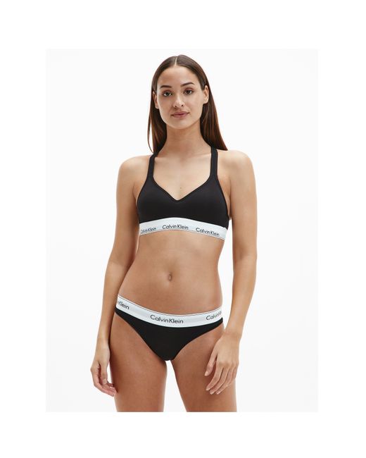 Calvin Klein Black Modern Cotton Bralette Lightly Lined