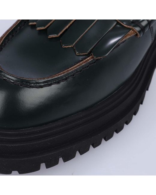 Fred Perry Black Leather Loafers Size 5 for men