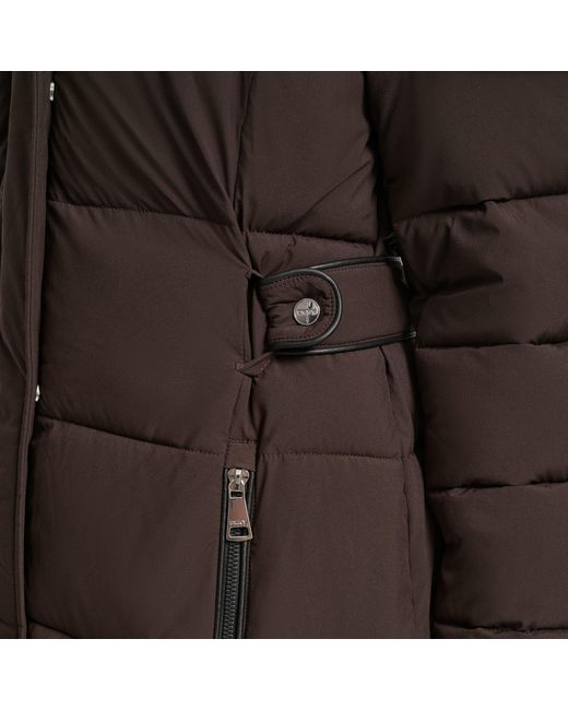 DKNY Brown Longline Long Puffer Jacket