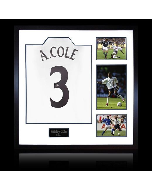 The Fan Cave White Ashley Cole Signed England Shirt Premium Frame