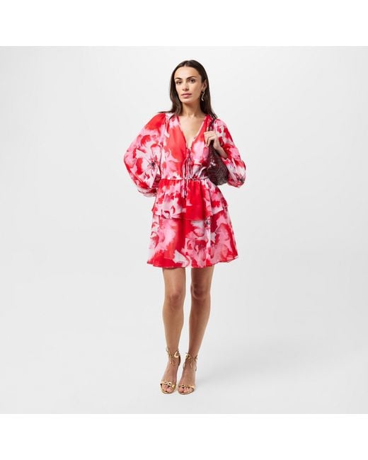Ted Baker Red Leyna Tie-Fastened Mini Dress