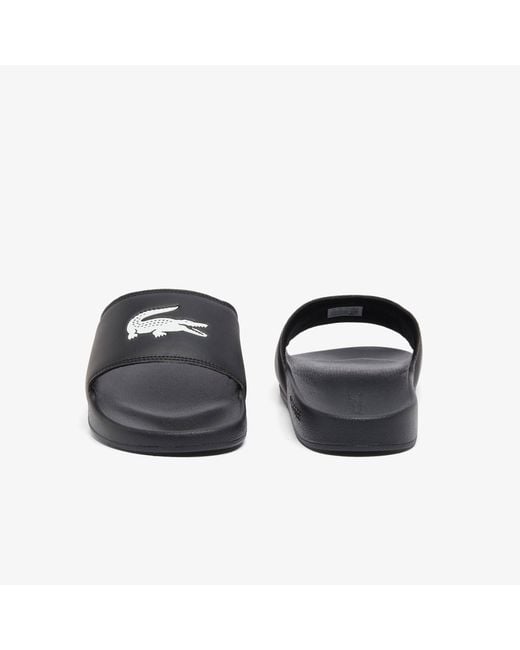 Lacoste Black Serve Pool Slides for men