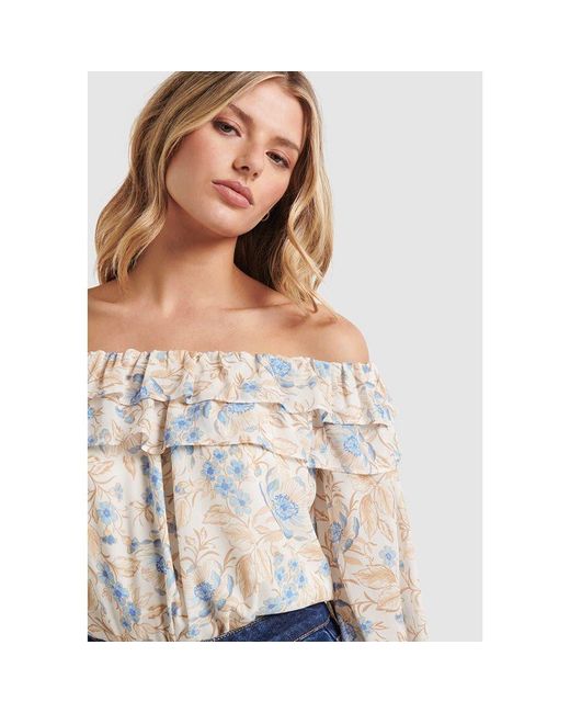 Forever New Multicolor Olivia Ruffle Bardot Top