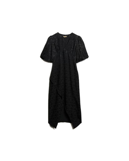 Superdry Black Short-Sleeve Midi Tea Dress