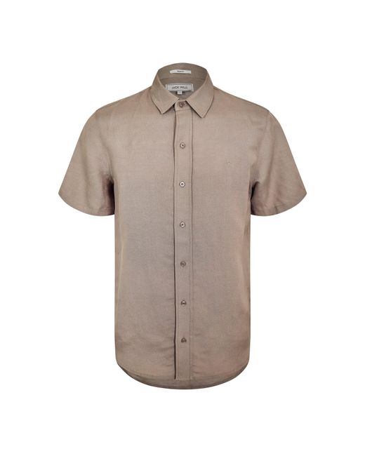 Jack Wills Brown Short Sleeve Plain Shirt for men