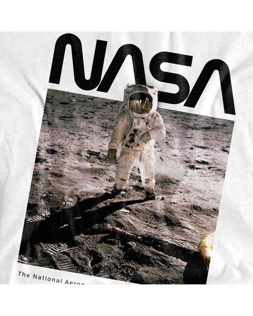 NASA White Aldrin Cotton T-Shirt for men
