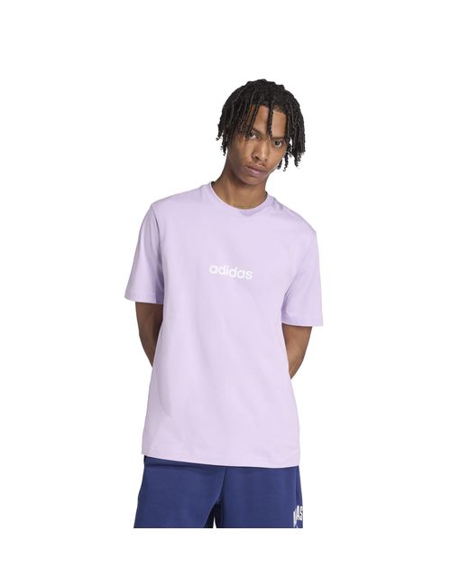 Adidas Purple Essentials Single Jersey Logo T-Shirt for men