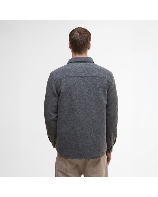 Barbour Gray Marlow Wool Long Sleeve Overshirt for men