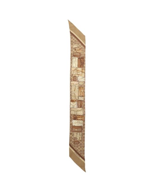COACH Metallic Stacked Tabby Printed Wide Silk Skinny