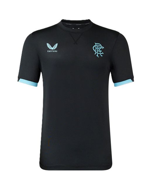 Castore Black Rangers Travel T-Shirt 2023 2024 Adults for men