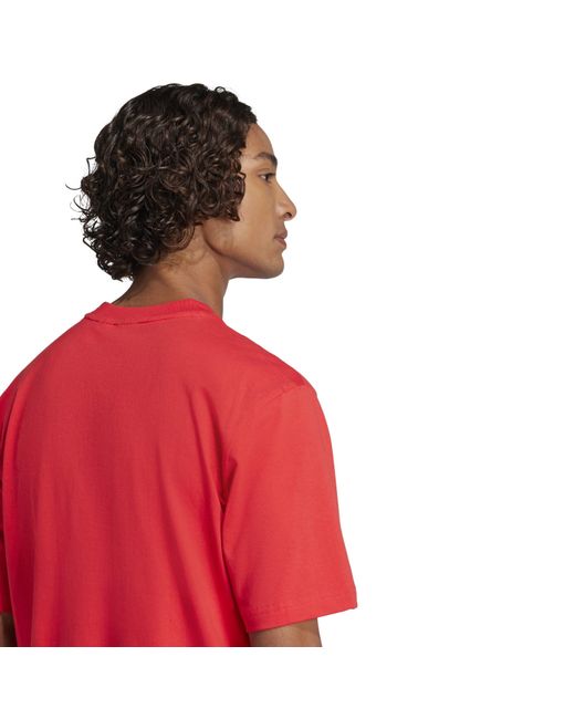Adidas S Essentials Single Jersey Linear Embroidered Logo Red Linear 3xl for men