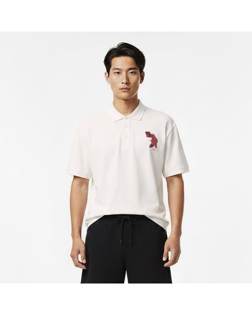 HUGO White Dardigo Short Sleeve Polo Shirt With Artwork Detail for men