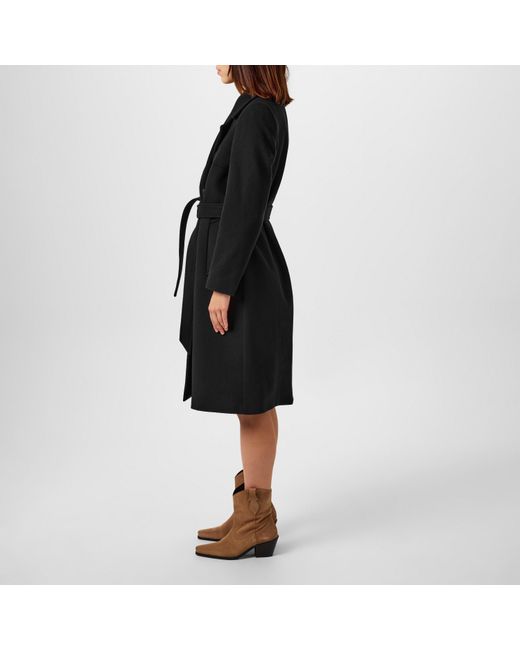 Barbour Black Clodagh Wool Mid-Length Trench Overcoat