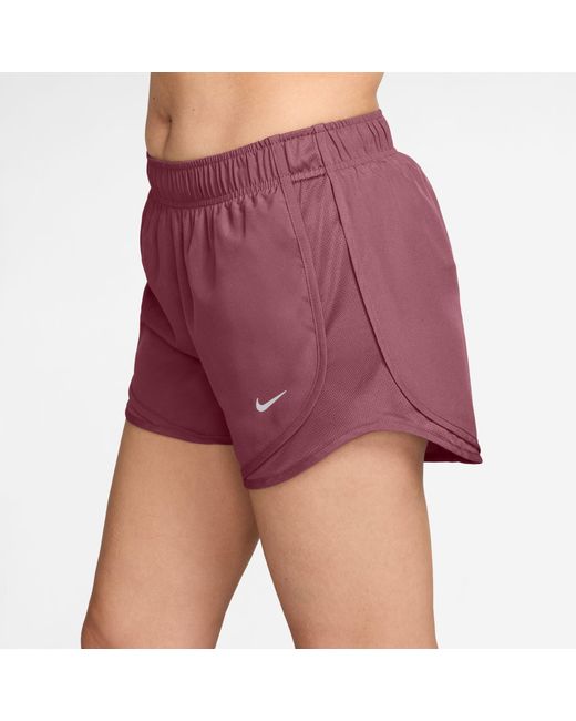 Nike Purple Tempo Dri-Fit Mid-Rise Brief-Lined Running Shorts