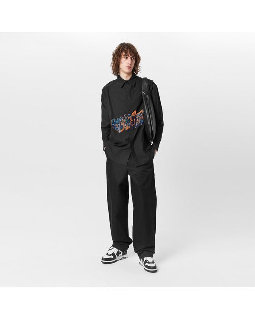 Off-White c/o Virgil Abloh Black Grf Cp Button-Front Oversize Overshirt for men