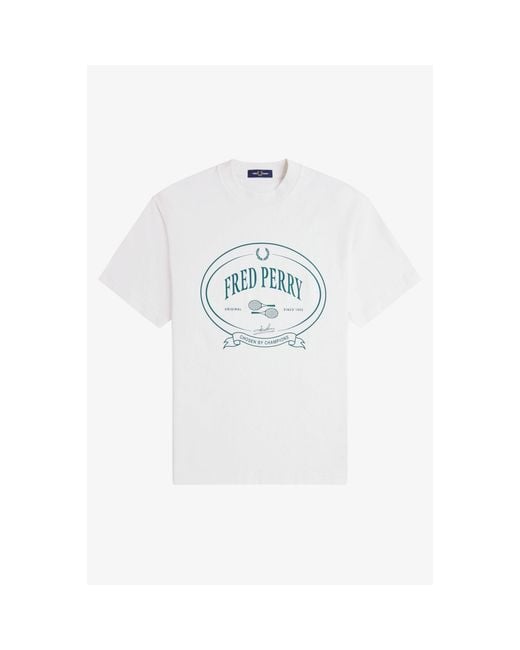 Fred Perry White Champions Regular Fit T-Shirt for men