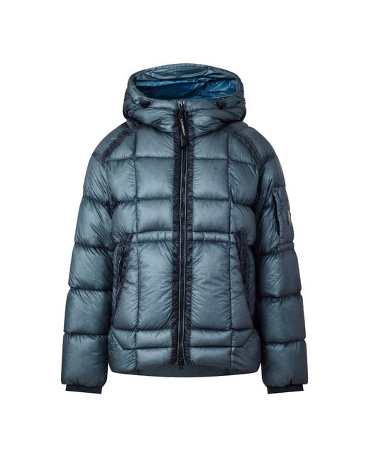 C P Company Blue Dd Shell Sn64 Duck Down Full-Zip Hooded Puffer Jacket for men