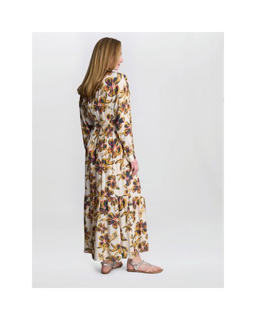 Gina Bacconi Natural Rosalee Belted Fit And Flare Dress