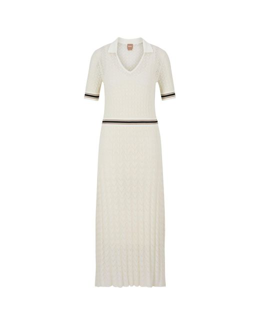 Boss White Faselia Knitted Dress
