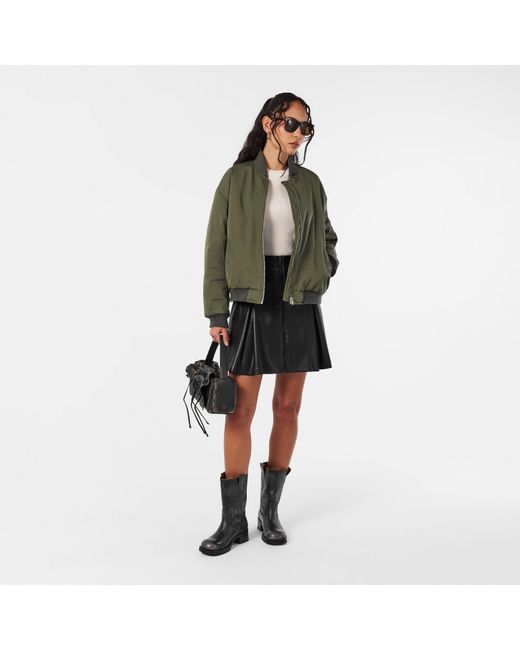 DKNY Black High-Shine Mini Skirt