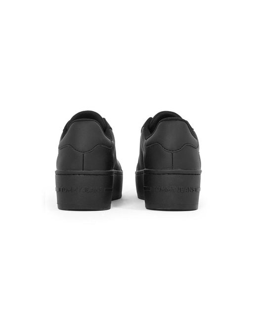Tommy Hilfiger Black Essential Icon Flatform Trainers