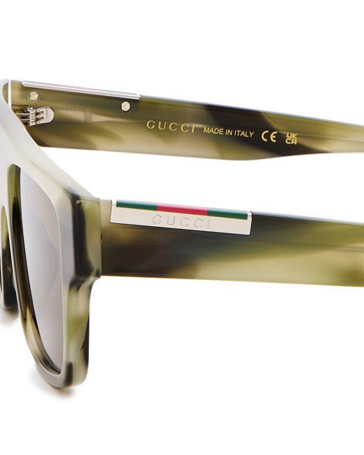 Gucci Green Uv Protection Rectangle Sunglasses for men