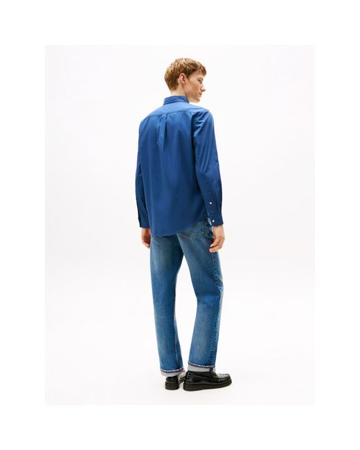 Tommy Hilfiger Blue Core Flex Long Sleeve Poplin Shirt for men